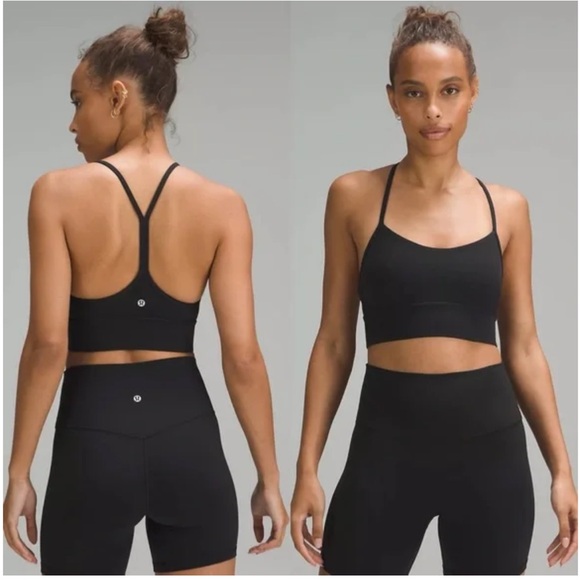 Lululemon Black Flow Y Longline Bra - Picture 1 of 5